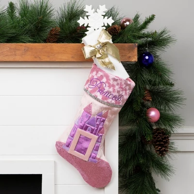 Northlight 20" Pink And Purple Glitter Princess Christmas Stocking 3 Northlight 20" Pink And Purple Glitter Princess Christmas Stocking