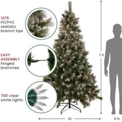 Northlight Real Touch™️ Pre-lit Snow Valley Pine Artificial Christmas Tree - 7.5' - Clear Lights -Christmas Decorations Store GUEST 9224ab40 123b 4818 82b2 00a77e5d3a6e