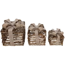 Northlight Lighted Rattan Gift Boxes With Burlap Bows Christmas Decorations - 9" - Set Of 3 -Christmas Decorations Store GUEST 923bbed4 2773 4add 9f73 0f78c1e32fdd