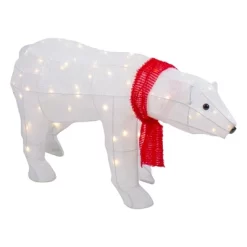 Northlight LED Lighted Tinsel Polar Bear Outdoor Christmas Decoration - 32" - Warm White Lights -Christmas Decorations Store GUEST 929d8e82 e0ad 4052 a609 d916b1eb4fe7