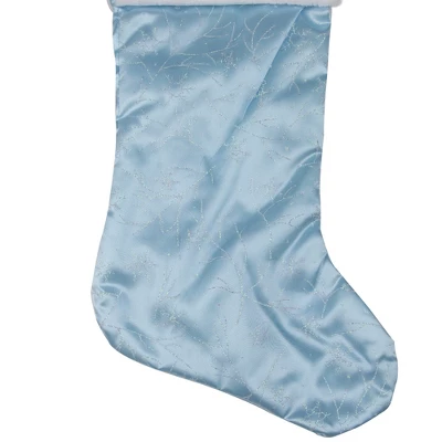 Northlight 20.5-Inch Blue And White Sheer Organza Christmas Stocking With Faux Fur Cuff 5 Northlight 20.5-Inch Blue And White Sheer Organza Christmas Stocking With Faux Fur Cuff - Image 3