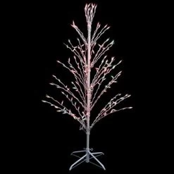 Northlight 4' Prelit Artificial Christmas Tree White Lighted Cascade Twig Outdoor Decoration - Multi-Color Lights