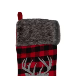Northlight 20.5" Red And Black Buffalo Plaid Reindeer Christmas Stocking -Christmas Decorations Store GUEST a2410e72 cf5c 4cb9 9191 3434ea2883ab