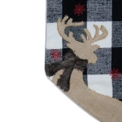 Northlight 18-Inch Black And White Buffalo Plaid Burlap Reindeer Christmas Stocking -Christmas Decorations Store GUEST a331017e c79b 4e82 a6bb 524e688e7283