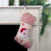 Northlight 16.5" Red And Ivory Embroidered Santa Claus Christmas Stocking With Gingham Cuff -Christmas Decorations Store GUEST a7709520 9828 4259 a8f2 fe8c05283149