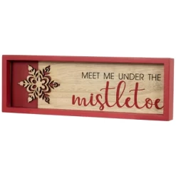 Northlight Framed "Meet Me Under The Mistletoe" Christmas Wall Decoration - 11.75" - Red -Christmas Decorations Store GUEST a7823267 4772 4be4 befe af2e71ab8ebe