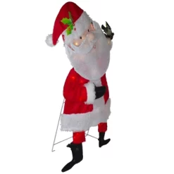 Northlight Lighted Chenille Santa With Bird Outdoor Christmas Decoration - 32" - White Lights -Christmas Decorations Store GUEST a8937847 4055 46a5 8b97 881dd17870f8