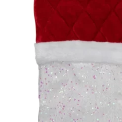 Northlight 22.25" LED Lighted White Iridescent Glittered Christmas Stocking With Red Cuff -Christmas Decorations Store GUEST aa14b843 b7d0 439d 9dc4 07b9ef24e54e