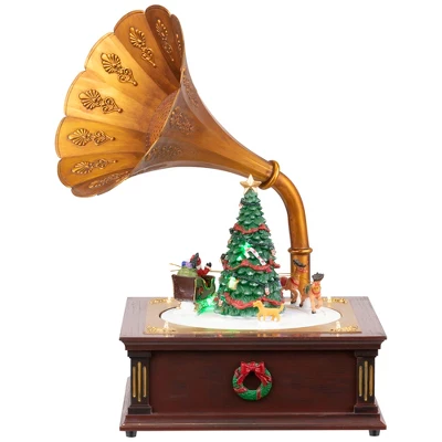 Northlight LED Lighted And Musical Gramophone Animated Christmas Decoration - 14" 4 Northlight LED Lighted And Musical Gramophone Animated Christmas Decoration - 14" - Image 2