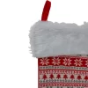 Northlight Nordic Print With Faux Fur Cuff Christmas Stocking - Red/White