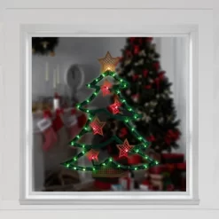Northlight Lighted Christmas Tree With Stars Window Silhouette - 17.75" -Christmas Decorations Store GUEST adebac16 4043 4ff5 b534 e124f1cc889b