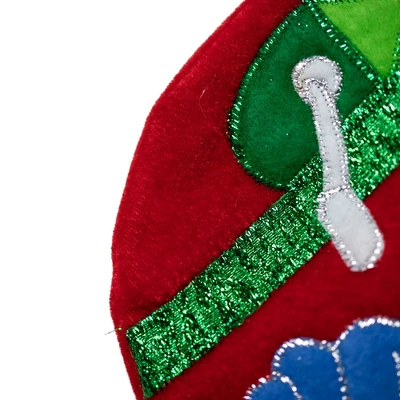 Northlight 19.5" Red Velveteen Fishing Themed Christmas Stocking With Green Cuff 5 Northlight 19.5" Red Velveteen Fishing Themed Christmas Stocking With Green Cuff - Image 3