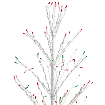 Northlight 4' Prelit Artificial Christmas Tree White Lighted Cascade Twig Outdoor Decoration - Multi-Color Lights 7 Northlight 4' Prelit Artificial Christmas Tree White Lighted Cascade Twig Outdoor Decoration - Multi-Color Lights - Image 5