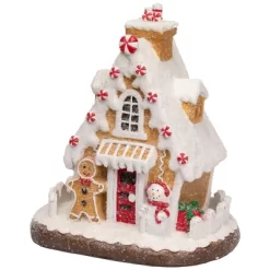 Northlight Snowy Gingerbread Peppermint House With Snowman Christmas Decoration - 11" -Christmas Decorations Store GUEST b0ca5ab6 4bd0 4ef9 b9cf 434130b45f91