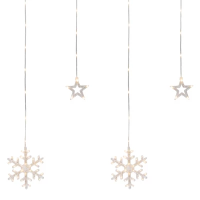 Northlight LED Star And Snowflake Window Curtain Christmas Lights - Clear - 4.75' Clear Wire - 250ct 3 Northlight LED Star And Snowflake Window Curtain Christmas Lights - Clear - 4.75' Clear Wire - 250ct