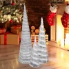 Northlight Glittered Cone Tree Christmas Decoration - 23.5 - White And Silver - Set Of 3 -Christmas Decorations Store GUEST b2ad1939 7346 4dc6 8607 0d2dd9cb4588