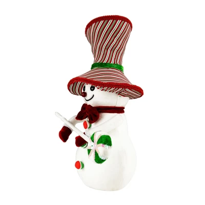 Northlight Snowman With Sequin Lollipop And Striped Hat Christmas Decoration - 15" 5 Northlight Snowman With Sequin Lollipop And Striped Hat Christmas Decoration - 15" - Image 3