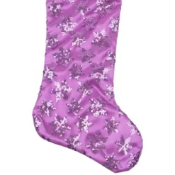Northlight 19" Purple Sequin Snowflake Christmas Stocking With White Faux Fur Cuff -Christmas Decorations Store GUEST b4919c09 adeb 40e4 93e1 c5b3af83b9b6