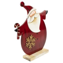 Northlight Santa With Candy Cane And Snowflake Wooden Christmas Decoration - 12" -Christmas Decorations Store GUEST b6105921 8773 40c5 a4e2 7521e0306e6b