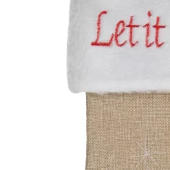 Northlight 19" Beige And Red Burlap "Let It Snow" Bird Christmas Stocking -Christmas Decorations Store GUEST b7a5ed87 0178 4fc7 b1c5 b82ef3d18c25