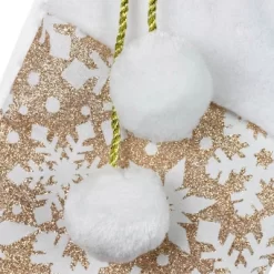 Northlight 20.5" Glittered Gold Christmas Stocking With Snowflakes And Pom Poms 7 Northlight 20.5" Glittered Gold Christmas Stocking With Snowflakes And Pom Poms -Christmas Decorations Store GUEST b82180d5 8d67 455d 980c c6543c9c78da