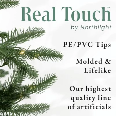 Northlight Real Touch™️ Slim Nordmann Fir Layered Artificial Christmas Tree - 6.5' - Unlit 7 Northlight Real Touch™️ Slim Nordmann Fir Layered Artificial Christmas Tree - 6.5' - Unlit - Image 5