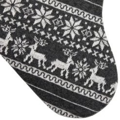 Northlight 19" Gray And White Reindeer And Snowflake Knit Christmas Stocking With Faux Fur Cuff 11 Northlight 19" Gray And White Reindeer And Snowflake Knit Christmas Stocking With Faux Fur Cuff -Christmas Decorations Store GUEST b8eea290 3d09 451b 8f5b 743be1db8a8b