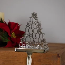 Northlight "It's Beginning To Look A Lot Like Christmas" Metal Tree Stocking Holder - 6.5"