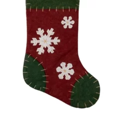 Northlight 20" Green And Red Snowflake Christmas Stocking With Blanket Stitching -Christmas Decorations Store GUEST bf96a2ed 13ba 4368 8784 ebf849e1889a
