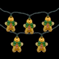 Northlight Gingerbread Man With Bowties Christmas Light Set - Clear - 7.5' Green Wire - 10ct -Christmas Decorations Store GUEST c064fe4a 8f23 48cf bec2 1d249f34a356