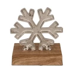 Northlight 6" Silver Snowflake On Wood Look Base Christmas Stocking Holder -Christmas Decorations Store GUEST c2a9e3d3 dd24 4c74 b28a 2f83e068204c