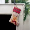 Northlight 19" Burlap Plaid Whimsical Reindeer Waiving Christmas Stocking -Christmas Decorations Store GUEST c3de31da bf6b 4ce8 99e2 9d1619850303