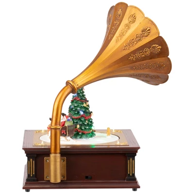 Northlight LED Lighted And Musical Gramophone Animated Christmas Decoration - 14" 9 Northlight LED Lighted And Musical Gramophone Animated Christmas Decoration - 14" - Image 7
