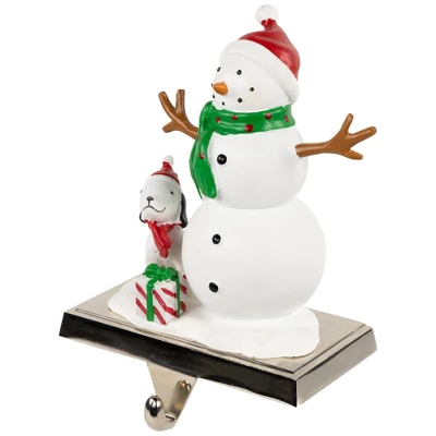Northlight 6" Snowman And Puppy Christmas Stocking Holder 5 Northlight 6" Snowman And Puppy Christmas Stocking Holder - Image 3