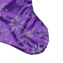 Northlight 20" Purple And Silver Glittered Floral Christmas Stocking With Shadow Velveteen Cuff -Christmas Decorations Store GUEST ccc45fb8 ce4f 4825 89f8 74902aa7fe41