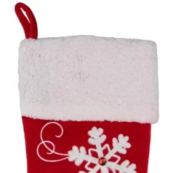 Northlight 20.5-Inch Red And White Velvet With White Snowflake Christmas Stocking -Christmas Decorations Store GUEST cd057838 1cca 419c 9376 7618c11f390e