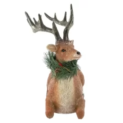 Northlight Glittered Sitting Deer With Pine Neck Wreath Christmas Decoration - 10" -Christmas Decorations Store GUEST cd83ab80 035c 4958 a146 e9188f93f6a6