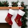 Northlight Reindeer And Snowflake Sequin Christmas Stockings - 20" - Red And White - Set Of 2 -Christmas Decorations Store GUEST cf1cd70e 9d4c 4843 b6de 8837d3e50c03