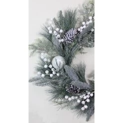 Northlight Frosted Mixed Pine And Pine Cone Artificial Christmas Wreath, 24-inch, Unlit -Christmas Decorations Store GUEST cff43c56 2702 4d6e 90f9 e31911c0a308