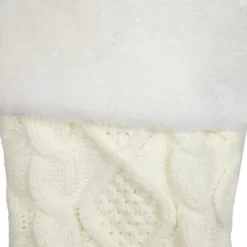 Northlight Cable Knit Christmas Stocking With Faux Fur Cuff - 20.5" - Cream And White -Christmas Decorations Store GUEST d3416948 4d87 4384 b48c f3da4e6c39ec