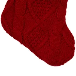 Northlight Cable Knit Christmas Stocking - 20.5" - Red And Beige -Christmas Decorations Store GUEST d4738095 f04f 419a b321 3125856d5659