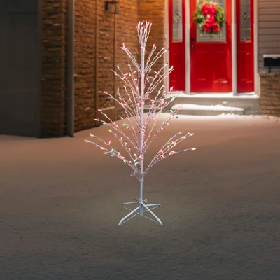 Northlight 4' Prelit Artificial Christmas Tree White Lighted Cascade Twig Outdoor Decoration - Multi-Color Lights 4 Northlight 4' Prelit Artificial Christmas Tree White Lighted Cascade Twig Outdoor Decoration - Multi-Color Lights - Image 2