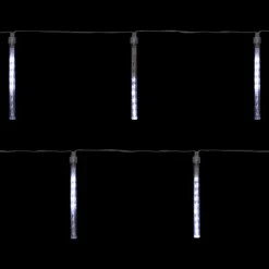 Northlight LED Dripping Icicle Christmas Tube Lights - White - 14.25' Clear Wire - 10ct