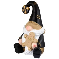Northlight Gnome Holding Gingerbread Man Cookie Christmas Decoration - 13" - Black -Christmas Decorations Store GUEST d8084d7c a113 47b2 a41b e004cf9b0b3b