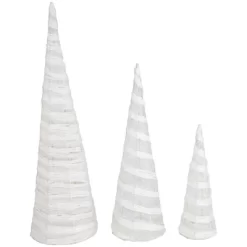 Northlight Glittered Cone Tree Christmas Decoration - 23.5 - White And Silver - Set Of 3 -Christmas Decorations Store GUEST d9ac564c 8216 4ba0 9af2 cef3eae7a676