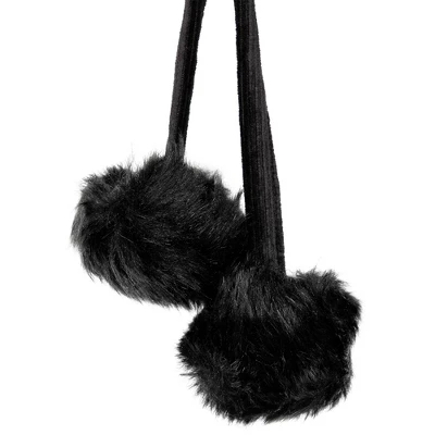 Northlight Sable Faux Fur Christmas Stocking With Pom Poms - 20.5" - Black 5 Northlight Sable Faux Fur Christmas Stocking With Pom Poms - 20.5" - Black - Image 4