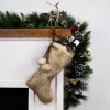Northlight Faux Fur Christmas Stocking With Pom Poms - 20.5" - Beige And Brown -Christmas Decorations Store GUEST db376a3a 6166 4422 a861 4ec1f9c90ce0