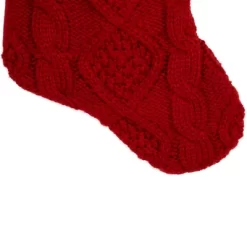 Northlight Cable Knit Christmas Stocking With Cuff - 21.5" - Red -Christmas Decorations Store GUEST db438906 d157 4d08 9cfd 10478ec48fd7