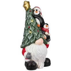 Northlight Lighted Gnome With Penguins Christmas Decoration -17" - Clear LED Lights -Christmas Decorations Store GUEST dda971df ce5a 434c b86a 44e0ddf416bd