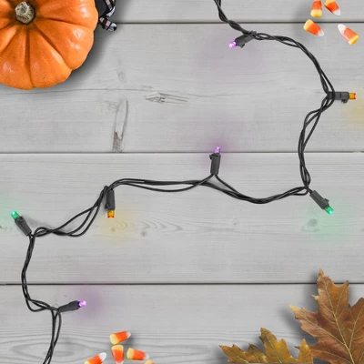 Northlight LED Christmas Lights - Purple, Green And Orange - 16.25' Black Wire - 50ct 3 Northlight LED Christmas Lights - Purple, Green And Orange - 16.25' Black Wire - 50ct
